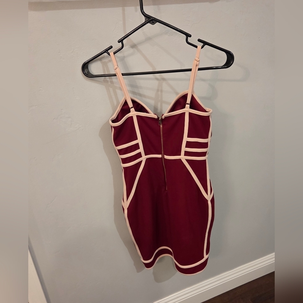 Entry Red and Gold Geometric Mini Dress - Picture 3 of 5